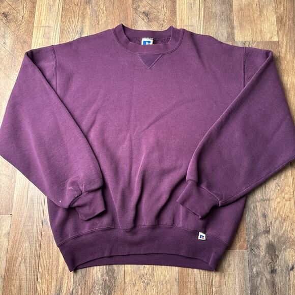 Vintage 90s Russell Athletic Blank Sweatshirt Women's Medium Purple‎ Y2K 6012 - Picture 1 of 12
